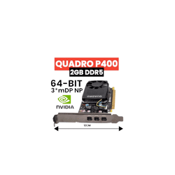 PNY NVIDIA Quadro P400 2GB DDR5 Graphic Card 64-bit 3*mDP NP/ BLENDE 12CM