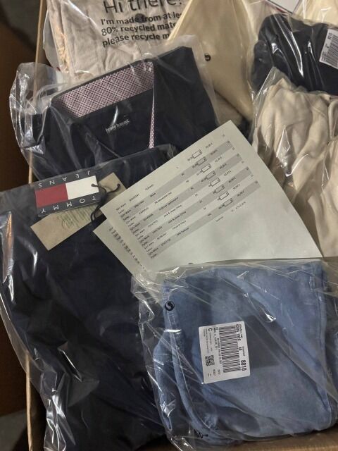 455 € für 74 Stk – Markenmix Damen & Herren, Retourenware A–C, Topmarken wie Nike & Hilfiger, Kleidung aus DE-Lager, Größen gemischt