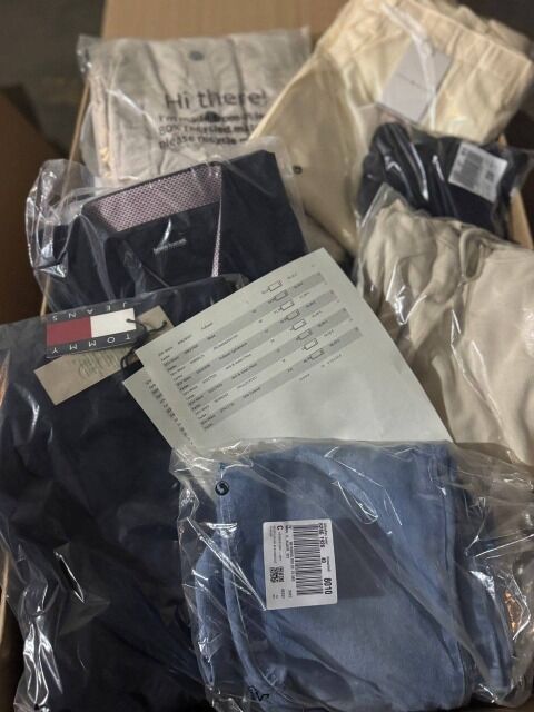 455 € für 74 Stk – Markenmix Damen & Herren, Retourenware A–C, Topmarken wie Nike & Hilfiger, Kleidung aus DE-Lager, Größen gemischt