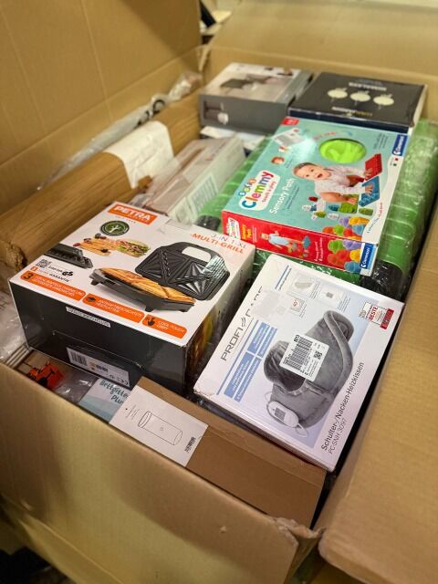 354€ MIX-Palette P10: Haushaltsgeräte, Kinderwaren, Rückläufer A/B/C, Markenartikel, Versand weltweit, Mindestmenge 1 Palette