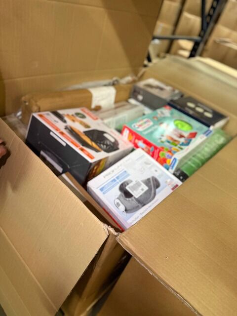 354€ MIX-Palette P10: Haushaltsgeräte, Kinderwaren, Rückläufer A/B/C, Markenartikel, Versand weltweit, Mindestmenge 1 Palette