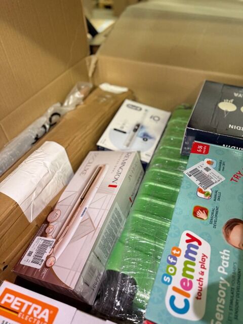 354€ MIX-Palette P10: Haushaltsgeräte, Kinderwaren, Rückläufer A/B/C, Markenartikel, Versand weltweit, Mindestmenge 1 Palette