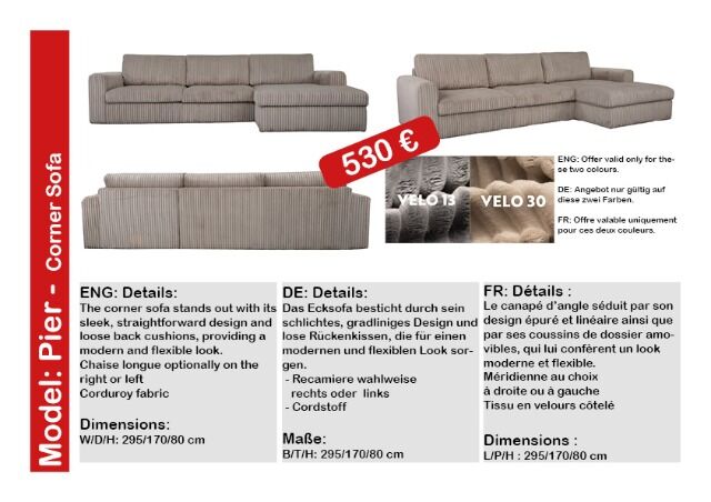 Möbel Räumungsaktion: 1. Wahl Ecksofas stark reduziert! verschiedene Modelle