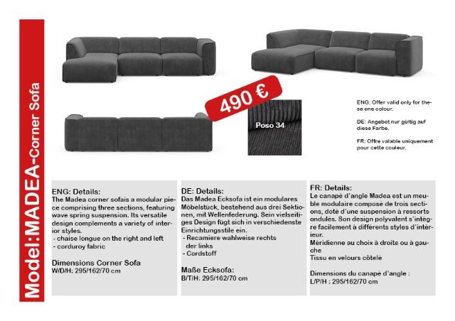 Möbel Räumungsaktion: 1. Wahl Ecksofas stark reduziert! verschiedene Modelle