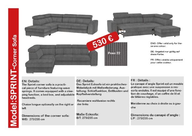 Möbel Räumungsaktion: 1. Wahl Ecksofas stark reduziert! verschiedene Modelle