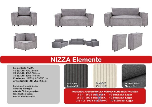 Möbel Räumungsaktion: 1. Wahl NIZZA stark reduziert! verschiedene Modelle
