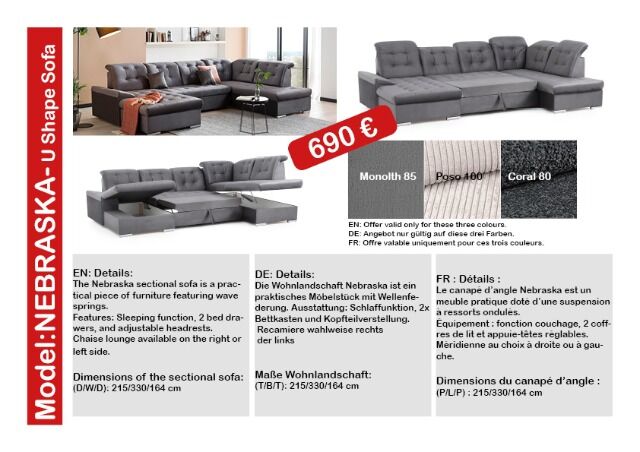 Möbel Räumungsaktion: 1. Wahl Wohnlandschaften stark reduziert! verschiedene Modelle