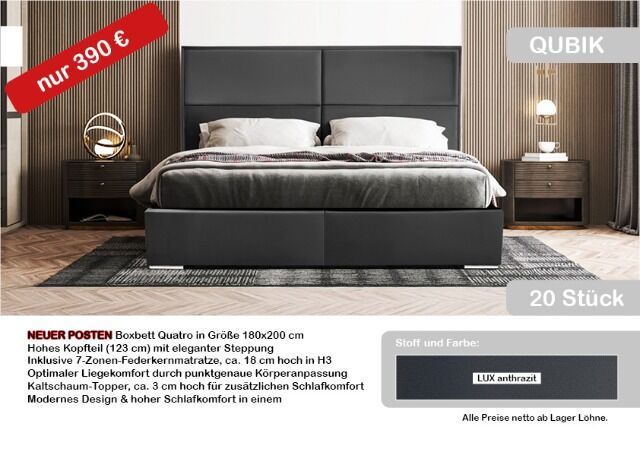 Angebot Postenware: Boxbett LERA + QUBIK – attraktive Stückzahlen verfügbar