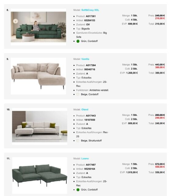 Möbel BigSofa Ecksofa Wohnlandschaft P8 - Super Deal