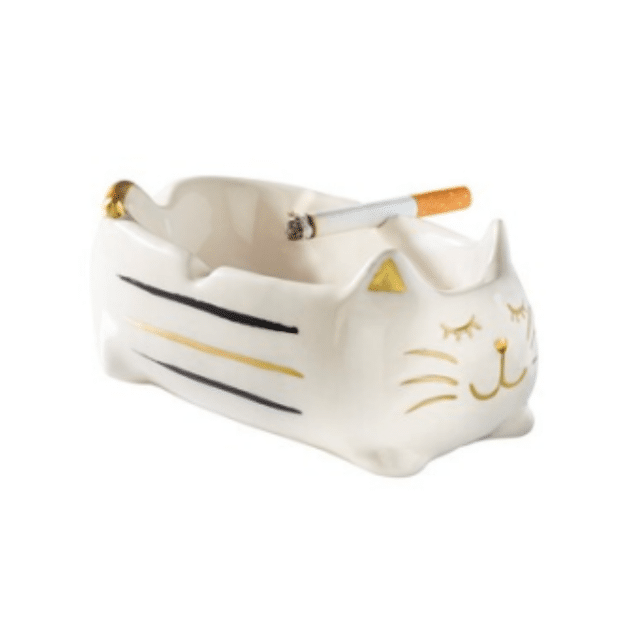 Aschenbecher Katzen-Aschenbecher Ascher Tiermotiv Deko Zigarillos Zigaretten Balkon Terrasse Raucherzubehör Katze Dekoration Restposten