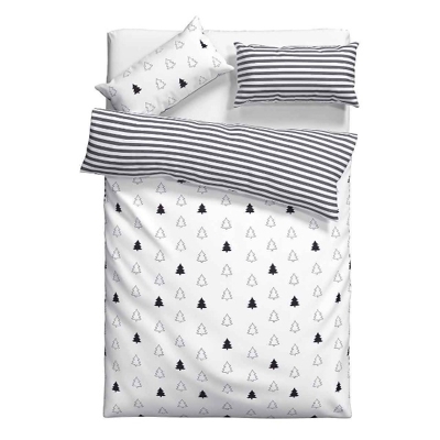 4,50 €/Stück – Wendebettwäsche-Set „Fischgrätmuster“ aus 100 % Baumwolle, ab 135×200 cm, Winterstil, sofort lieferbar ab 20 Stück