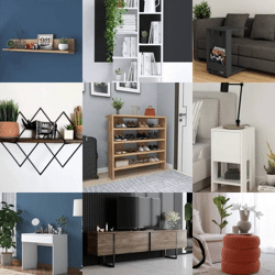 360 € – Markenmöbel-Mix (10 Stück) aus Kundenrückläufern, Kategorie A–C, Top-Marken wie House Nordic, Wenko, Songmics, Regale, Tische uvm.