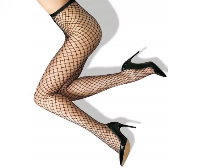 Fashion Fishnet Panty Hose - Stocking Medium Raster - Black