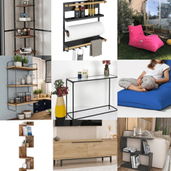 576 € – Posten Nr. 6: 16 Stück Markenmöbel-Mix, Kundenrücksendungen, Top-Marken wie Wenko, Songmics, Lifa Living, House Nordic