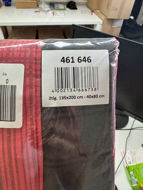 4,50 € pro Set – 2-teiliges Bettwäscheset aus Deutschland, 100 % Baumwolle, rot, Reißverschluss, 180 Stück auf Lager