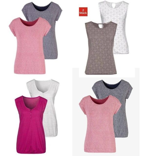 Ab 2,30 € für 2 Damen-T-Shirts mit 3/4-Ärmeln pro Packung – neue deutsche Katalogware, Größen 38–56, sofort lieferbar