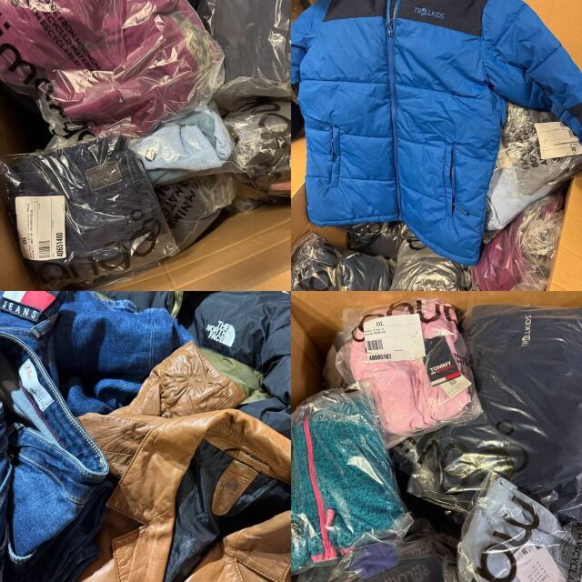 ab 8,40 € / kg – Markenkleidung Mix für Damen und Herren, Rückläufer, 25–1000 kg, Top-Marken, große Auswahl, direkt aus Deutschland