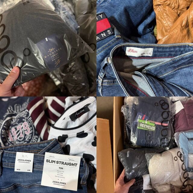ab 8,40 € / kg – Markenkleidung Mix für Damen und Herren, Rückläufer, 25–1000 kg, Top-Marken, große Auswahl, direkt aus Deutschland