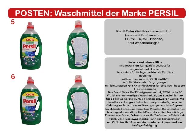 Posten Waschmittel Flüssigwaschmittel Marke PERSIL verschiedene Sorten