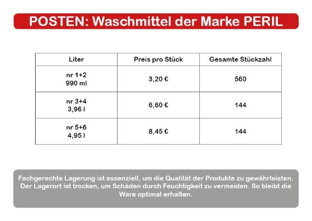 Posten Waschmittel Flüssigwaschmittel Marke PERSIL verschiedene Sorten