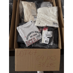 381 € – Markenbekleidung Mix Damen & Herren, 64 Teile, UVP 3810 €, Retouren A/B/C, Nike, Hilfiger, Levi’s, Jacken, Shirts, Jeans