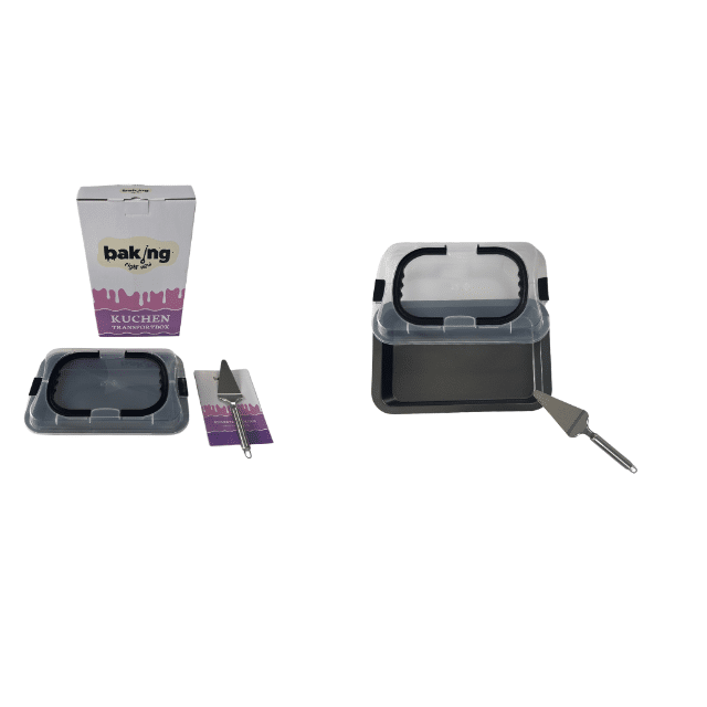 Kuchentransportbox Frischhaltebox für Gebäck Kuchenträger Blechkuchenbox Kuchenbehälter mit Griff Muffinbox mit Deckel Tortenbox Transport R