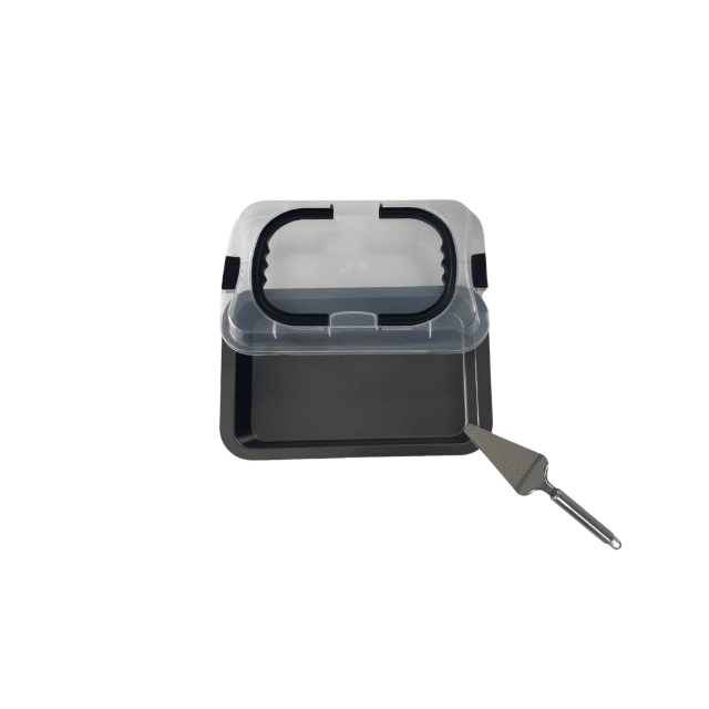 Kuchentransportbox Frischhaltebox für Gebäck Kuchenträger Blechkuchenbox Kuchenbehälter mit Griff Muffinbox mit Deckel Tortenbox Transport R