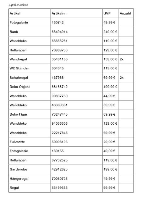 NEU Eingetroffen: Deko, Kleinmöbel und mehr - 1. große Corlette