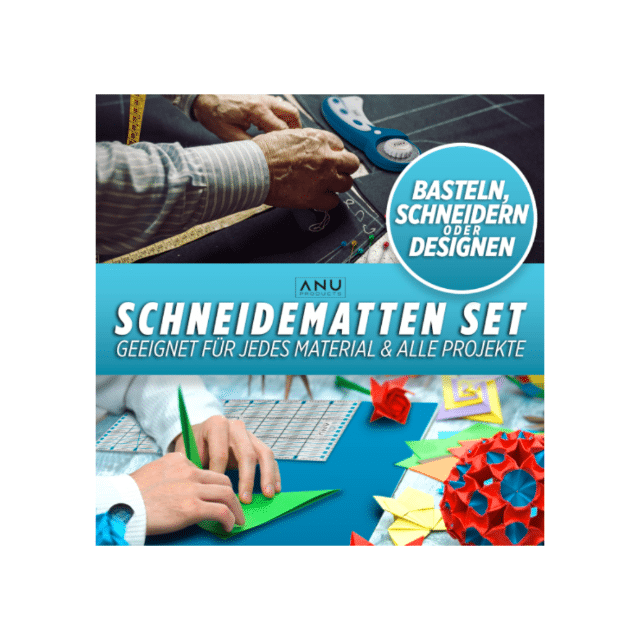 Schneidematte Komplettset Rollschneider Set mit Zubehör Schneideunterlage Bastelbedarf Schneide-Set Schneidemesser Restposten