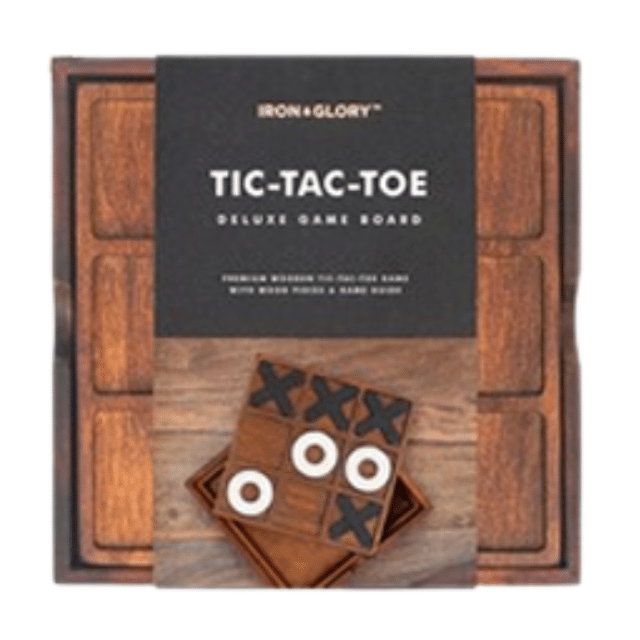 Tic Tac Toe Drei gewinnt Holz Brettspiel Reisespiel Denkspiel Jung & Alt Familienspiel klassisch Strategiespiel Gesellschaftsspiel kompakt R