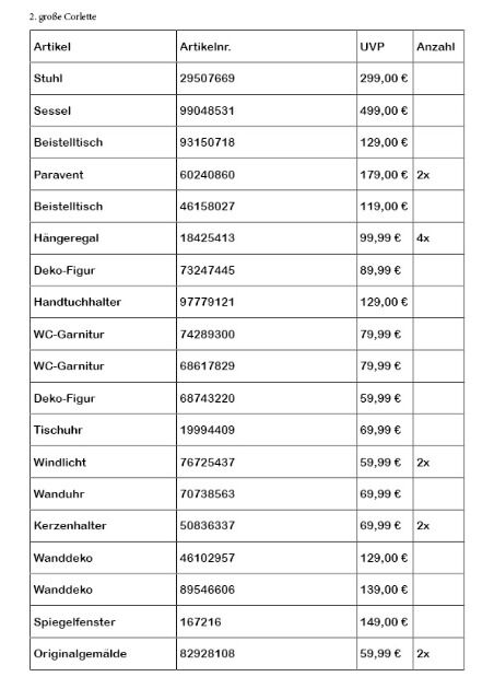 NEU Eingetroffen: Deko, Kleinmöbel und mehr - 2. große Corlette
