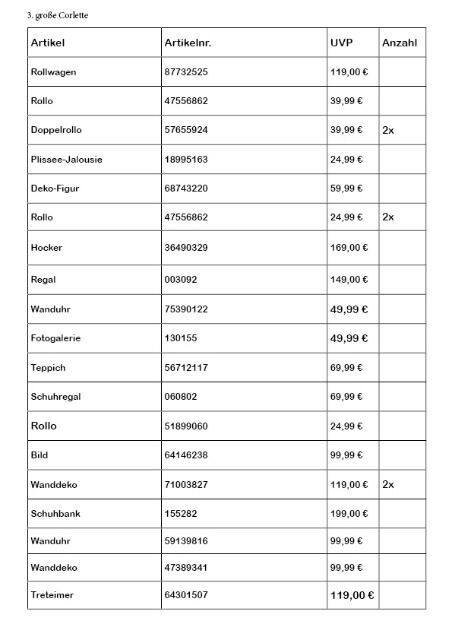NEU Eingetroffen: Deko, Kleinmöbel und mehr - 3. große Corlette