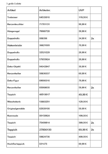 NEU Eingetroffen: Deko, Kleinmöbel und mehr - 3. große Corlette