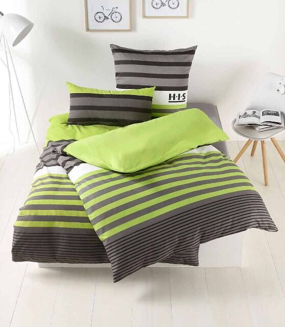 4,50 € pro Stück ab 20 Stk – Marken-Bettwäsche aus 100 % Baumwolle, gestreift, Kategorie A, direkt aus deutschem Katalog mit schneller Liefe