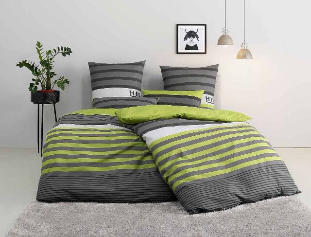 4,50 € pro Stück ab 20 Stk – Marken-Bettwäsche aus 100 % Baumwolle, gestreift, Kategorie A, direkt aus deutschem Katalog mit schneller Liefe