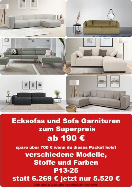 Furniture package offer: Sofas & armchairs at a great price! P13