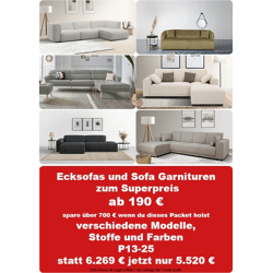 Möbelpaket-Angebot: Sofas & Sessel zum Spitzenpreis! P13