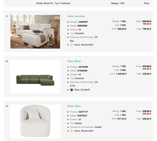 Möbelpaket-Angebot: Sofas & Sessel zum Spitzenpreis! P14