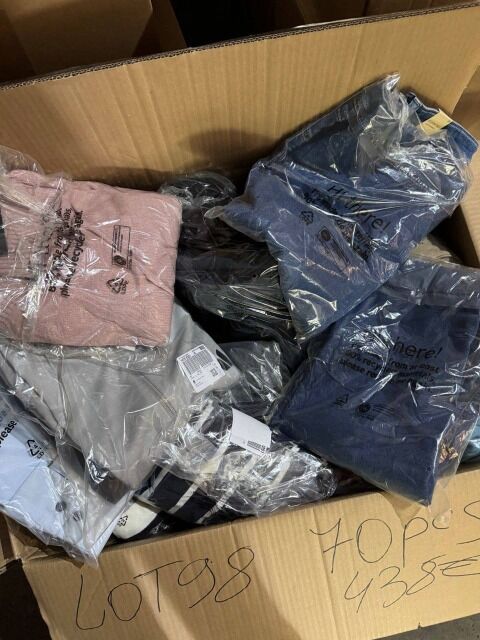 438 € – Markenmix Damen & Herren (70 Teile), Kundenretouren, Topmarken wie Adidas, Levi’s, Tommy Hilfiger, Nike – Stückpreis 6,26 €, sofort 