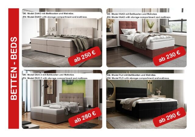 Neuer Posten – Sofas & Betten zu attraktiven Preisen!