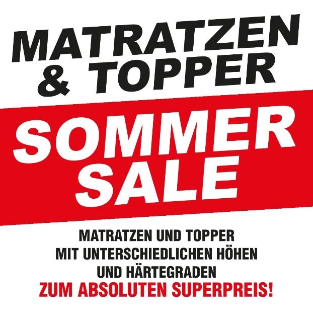 Sommer-Sale – Matratzen & Topper zum absoluten Superpreis!