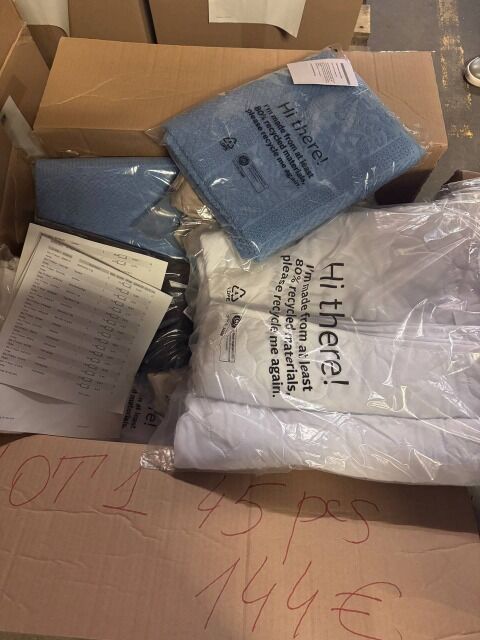 144 € für 45 Stück – Markenhaushaltswaren Mix (Retouren A/B/C) aus Deutschland: Bettwäsche, Handtücher, Vorhänge und mehr