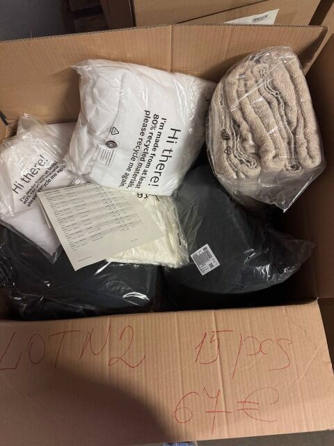 67 € Lot Nr. 2 (15 Stk) – Markenwaren Mix für Zuhause: Bettwäsche, Handtücher, Vorhänge u.v.m., Retouren A–C, Lager in Deutschland