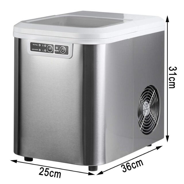 WOLTU Eiswürfelmaschine EM01sb Silber – 15kg Eis in 24h, 2,2L Tank, 2 Eiswürfelgrößen, Selbstreinigend – Premium Ice Maker für Haus, Büro, P