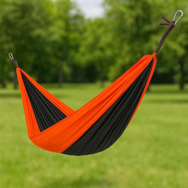 Ultraleichte Hängematte 275x140 | Reißfest & Tragbar ? 200kg Belastung ?Rot-Schwarz