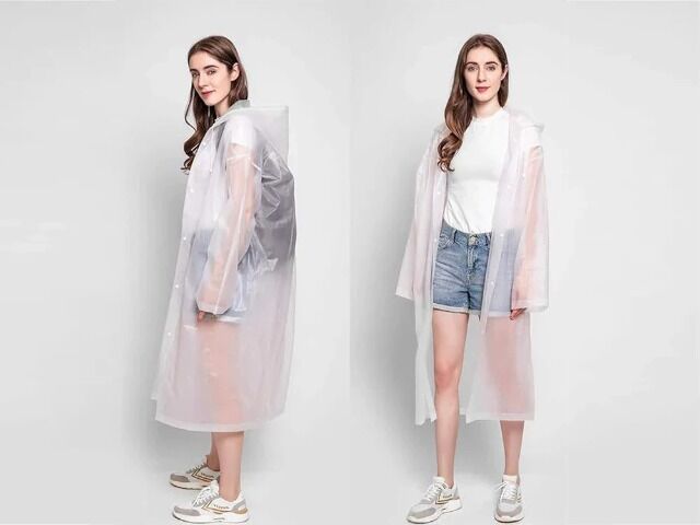 Wasserdicht Regenjacke Raincoat Regenmantel mit Kapuze Regenschutz Regenponcho