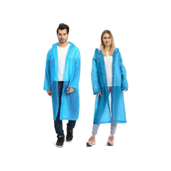 Wasserdicht Regenjacke Raincoat Regenmantel mit Kapuze Regenschutz Regenponcho-Blau