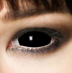 Einzelne Kontaktlinse mit Sehstärke -1,25 Schwarz Sclera Black 6 Monate 22mm