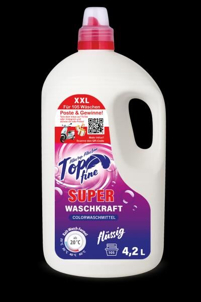Waschmittel Flüssig Color 4,2 Liter Top Fine 100 WL auch Mix LKW mit 4,2 Liter Universal möglich Mit Tic Toc Hype Gewinnspiel