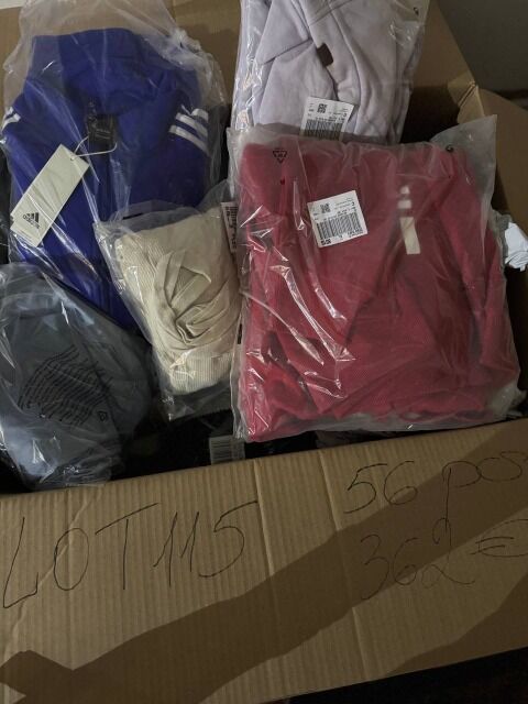 362 € für 56 Stk – Markenmix Damen & Herren, Kundenretouren, A/B/C-Ware, Top-Brands wie Nike, Hilfiger, Levi’s, Adidas, Puma u. v. m.